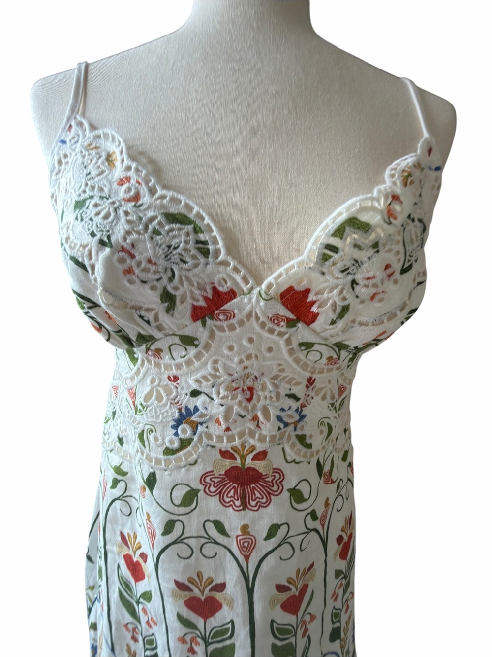 FARM RIO Stitched Garden Off White Midi Dress - S - Picture 4 of 10